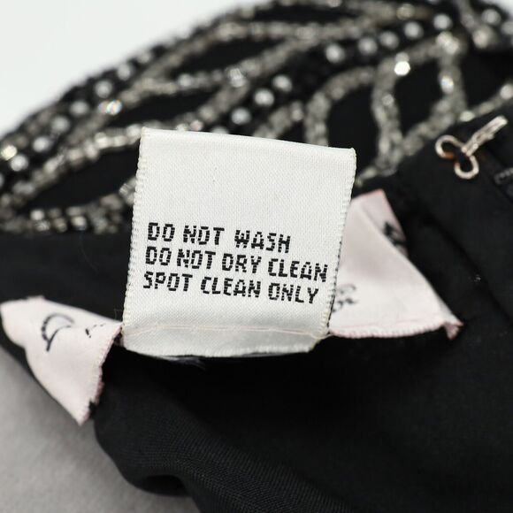 Laurence Kazar Top Plus Size 2X XXL Black Silk Blouse Silver Beads Vintage - Picture 13 of 13